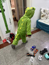 G.DUCKKIDS童裝兒童睡衣秋冬季男女童家居服小恐龍雙層加厚寶寶連體睡袋春秋 2371恐龍綠色【法蘭絨】 100 尺碼2~3歲【 90-100cm】cm 曬單實(shí)拍圖