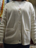 優(yōu)衣庫女裝休閑V領(lǐng)針織開(kāi)衫/毛衣毛衫外套25秋冬新款481681 01 乳白色 XL 曬單實(shí)拍圖