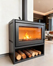 復古歐式真火壁爐燃木柴火取暖爐民宿別墅農村自建房裝飾家用鑄鐵 【新款80型帶燒水帶烤箱】 升級加厚雙層 100-150平方 曬單實(shí)拍圖