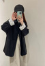 RHUDE FOG品牌女裝皮衣外套女2025春秋新款韓版寬松休閑百搭復古輕熟風(fēng) 黑色 M 曬單實(shí)拍圖