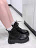 ZHR馬丁靴女英倫厚底增高短靴百搭顯瘦加絨保暖靴子 CE111A黑色37 曬單實(shí)拍圖