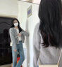 鹿依檸休閑褲套裝女2025秋冬新款女裝韓版時(shí)尚百搭休閑減齡顯瘦牛仔褲子 灰色開(kāi)衫+牛仔褲子 M 曬單實(shí)拍圖