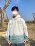gxmy漸變色連帽衛衣男春秋季帥氣外套學(xué)生寬松百搭假兩件青少年長(cháng)袖男 白色 常規 XL 【120-140斤】 曬單實(shí)拍圖