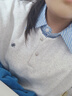 初語拼接假兩件襯衫衛(wèi)衣女25春秋新款知識分子時尚polo領上衣情侶 銀花灰 L 曬單實拍圖