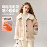 ASK JUNIOR兒童仿羊羔毛外套25冬季中大童毛領(lǐng)保暖夾克女童復合麂皮上衣 曬單實(shí)拍圖