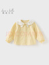 戴維貝拉（DAVE＆BELLA）純棉兒童襯衫春裝新款燈芯絨女童襯衣女寶寶長(cháng)袖上衣小童衣服 鵝黃色【現貨】 110 cm（建議身高100-110cm） 曬單實(shí)拍圖