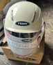 野馬（YEMA）3C認(rèn)證359S電動摩托車頭盔男女秋冬季輕便式半盔電瓶車安全帽 四季通用 卡其白彩帶花配透明長鏡 曬單實拍圖