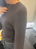 鄂爾多斯同款 100%美利奴羊毛衫女士打底衫針織衫毛衣女款新款冬 深灰色 （無(wú)縫成衣兩面穿） M 曬單實(shí)拍圖