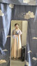 重回漢唐漢宮春曉2原創(chuàng  )唐制齊胸襦裙日常輕漢服女款成人 上紫下黃套裝（破裙版）/現貨 L 165 曬單實(shí)拍圖