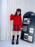 moonkids女童新年戰(zhàn)袍冬季套裝兒童秋冬紅色毛衣三件套大童拜年服過年衣服 兩件套【19722紅色毛衣+4507紅格短裙】 130 cm 曬單實拍圖