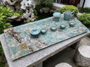 亞馬遜綠天然奢石濕泡茶盤(pán)茶具一體茶道茶海下水茶托茶幾高端輕奢 亞馬遜綠-訂制 曬單實(shí)拍圖
