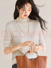 伊芙麗（eifini）蔣欣代言【100%可機洗揚子紗】半高領(lǐng)套頭打底衫女25秋新款 天然白 半高領(lǐng) S 80-100斤 曬單實(shí)拍圖
