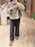 皮爾卡丹顆粒羊剪絨大衣女2025冬季新款韓版小個(gè)子羊羔毛皮毛一體皮草外套 淺灰色 130-145斤 L 曬單實(shí)拍圖