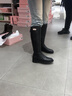 他她（TATA）時(shí)裝靴騎士靴女靴子大筒圍真皮長(cháng)筒靴加絨高靴冬7TG84DG4 黑色（單里）-7TG84 37 曬單實(shí)拍圖