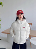 鴨鴨（YAYA）【中國丨時(shí)空道宇】YAYA鴨鴨兒童羽絨服冬季面包服中大童國潮外套 象牙白色 140 曬單實(shí)拍圖