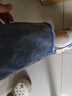 真維斯（JEANSWEST）牛仔褲女2025夏季高腰彈力垂墜感九分煙管褲開(kāi)叉小個(gè)子復古藍2XL 曬單實(shí)拍圖