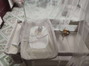 Trimigo嬰兒床多功能床拼接折疊寶寶睡床新生兒尿布臺圍欄游戲嬰兒搖搖床 【拾光·臻享】多功能嬰兒床 【蚊帳+尿布臺+床墊+置物籃+床鈴】 曬單實(shí)拍圖