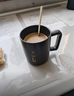 炊大皇馬克杯陶瓷杯茶杯經(jīng)典黑白泡茶杯咖啡杯早餐杯果汁水杯 黑色420ml 曬單實(shí)拍圖