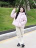 雪中飛冬新款短款連帽女生羽絨服溫柔淑女風(fēng)保暖時(shí)尚休閑 粉色|1234 S /160/84A 曬單實(shí)拍圖