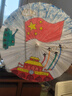 榮花施 手工diy空白紙傘兒童手繪涂鴉涂色幼兒園舞臺表演道具彩繪紙傘 DIY空白油紙傘60cm【含顏料】 曬單實(shí)拍圖