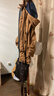 九千谷 臥室落地掛衣架 衣帽架家用掛包架掛鉤衣服架子三角款胡桃色松木 曬單實(shí)拍圖