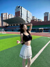 天使季節網(wǎng)球裙女2025新款秋冬羽毛球服絕美運動(dòng)高腰半身瑜伽短裙 本白 M 曬單實(shí)拍圖