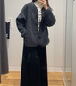 優(yōu)衣庫女裝男裝仿羊羔絨搖粒絨休閑開(kāi)衫長(cháng)袖寬松外套冬新款479616 08 深灰色 L /160/88A 曬單實(shí)拍圖