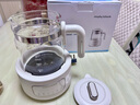 摩飛電器（Morphyrichards）全玻璃養生壺家用燒水壺多段控溫電熱水壺極速風(fēng)冷恒溫壺沖奶泡奶機MR5602 1.2L 椰奶白 曬單實(shí)拍圖
