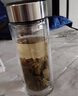 蘇泊爾（SUPOR）玻璃杯茶水分離男士水杯雙層高硼硅玻璃耐高溫大容量泡茶杯子禮物 行硯黑400mL 曬單實(shí)拍圖