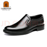 老人頭（LAORENTOU）皮鞋男商務(wù)正裝男鞋軟皮軟底休閑鞋中年爸爸鞋 LA103 黑 39  曬單實(shí)拍圖
