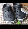卡駱馳（CROCS）洞洞鞋貝雅卡駱班輕便耐磨一腳蹬休閑鞋|205089 石板灰/青檸綠-0GX 41 /42(260mm) 曬單實拍圖