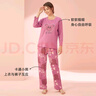 仕樂(lè )純棉卡通印花女款家居服圓領(lǐng)長(cháng)袖長(cháng)褲套裝可外穿本命年紅睡衣 大紅 L 曬單實(shí)拍圖