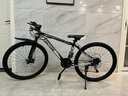 EG7山地自行車(chē)成人學(xué)生變速越野單車(chē)雙減震賽車(chē)26寸青少年男女 輻條【加厚防滑輪-更安全】黑白 26寸21速【適合：160-180CM】 曬單實(shí)拍圖