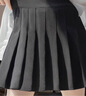蘿美醬百褶裙松緊腰高腰彈力a字小個(gè)子短裙子女胖mm遮肉顯瘦春秋半身裙 黑色（松緊腰帶口袋） S 【建議80-90斤】 曬單實(shí)拍圖