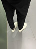 皓頓（HAUT TON）【向佐同款】男鞋頭層牛皮舒適休閑鞋百搭小白鞋真皮一腳蹬板鞋子 白色 41 適合運動(dòng)鞋42碼 曬單實(shí)拍圖