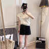 森馬（Semir）韓系chic穿搭白色polo衫正肩短袖t恤女夏季2025新款修身短款上衣 【米白色】【上衣女夏/歐美風(fēng)女 L 55/60kg 【polo衫t恤女/半袖】 曬單實(shí)拍圖