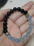 普陀山黑曜石海藍寶手串水晶手鏈轉運珠送朋友情侶生日禮物 曬單實(shí)拍圖