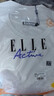 ELLE ACTIVE時(shí)尚百搭圓領(lǐng)純棉長(cháng)袖T恤女袖口撞色柔軟上衣打底衫女 白色 M 曬單實(shí)拍圖