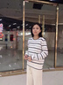 AEMAPE貴夫人套頭條紋針織打底衫女2025春秋季新款內搭洋氣簡(jiǎn)約休閑毛衣 白色 L (105-115斤) 曬單實(shí)拍圖