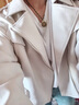 RHUDE FOG品牌女裝皮衣外套女2025春秋新款韓系高級感復(fù)古寬松顯瘦百搭翻領(lǐng) 白色 M 曬單實拍圖