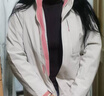 西域駱駝（VANCAMEL）沖鋒衣男女可拆卸羽絨內膽三合一工裝外套防風(fēng)保暖夾克滑雪登山服 KY09S-1暖白/珊瑚粉-女(羽絨內膽 XL 曬單實(shí)拍圖