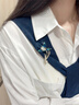 妖嬈貓胸針高檔女士輕奢大氣西服別針胸花生日三八節女神禮物婦女節禮品 白玉蘭花高檔胸針三件套【精美禮盒裝】 曬單實(shí)拍圖