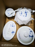景德鎮（jdz）陶瓷釉中彩餐具整套中式青花碗盤(pán)套裝喬遷禮品中秋節送長(cháng)輩富貴竹 曬單實(shí)拍圖