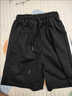 潮思匯女童短褲夏天五分褲洋氣棉中大童褲子男運動(dòng)寬松休閑褲外穿潮 純色黑色 110 曬單實(shí)拍圖