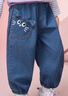 ASK JUNIOR【立體貓耳朵】?jì)和澴?5秋季女童水洗牛仔褲小童束腳褲長(cháng)褲 曬單實(shí)拍圖