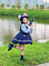 G.DUCKKIDS小黃鴨童裝洛麗塔公主裙女童連衣裙秋裝兒童裙子女孩兔子警官裙子 裙子 100 尺碼2~3歲【 90-100cm】 曬單實(shí)拍圖