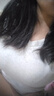 NOME短袖T恤女V領(lǐng)正肩體恤上衣女修身內搭打底衫 麻灰色 XL  曬單實(shí)拍圖