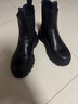 愛(ài)步（ECCO）*厚底切爾西靴女 倪妮同款一腳蹬女靴中筒牛皮靴 蹤跡220753 HL 黑色22075301001 38 曬單實(shí)拍圖