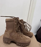 多威新式棕色作戰訓靴男側拉鏈超輕透氣戶(hù)外作訓靴牛皮耐磨作戰靴 網(wǎng)面 39 =245 曬單實(shí)拍圖
