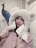 唐獅（TonLion）新款加絨加厚雷鋒帽子圍脖一體女冬季保暖防寒防風(fēng)騎行防凍包頭帽 白色 曬單實(shí)拍圖